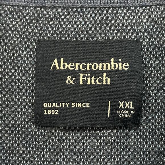 Abercrombie and Fitch Shirt Mens 2XL Blue Button Front Knit Retro Style Grandpa - Picture 3 of 9
